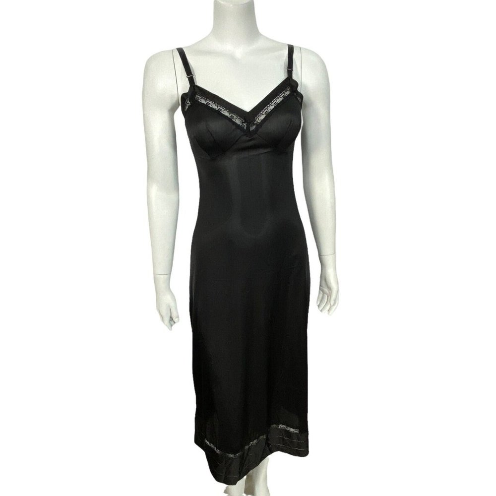 VTG ERICA LOREN Women's Long Slip Dress - Classic Red Satin Maxi, Size S/M